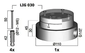 Скрытая часть напольного смесителя для ванны Paffoni Light LIG030, 2