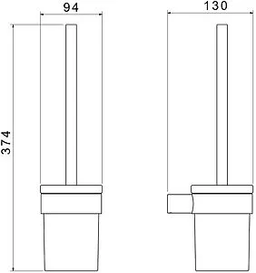 Ёршик для унитаза Aquatek Лира чёрный матовый AQ4410MB, 2