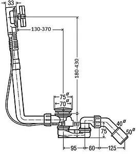 Слив-перелив для ванны Bette Multiplex M5 белый B602-000 Слив-перелив для ванны Bette Multiplex M5 белый B602-000, 2