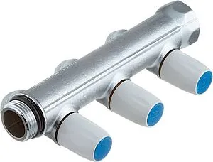 Коллектор регулирующий проходной 3 отвода ¾"в/н x ¾"ек Tiemme MAXIMA 1860011 Коллектор регулирующий проходной 3 отвода ¾"в/н x ¾"ек Tiemme MAXIMA 1860011, 2