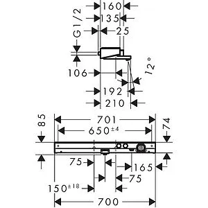 Термостат для ванны Hansgrohe ShowerTablet Select 700 хром 13183000, 2