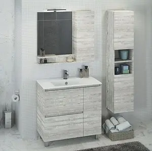 Шкаф-зеркало Comforty Верона 90 дуб белый 00004136714CF, 3