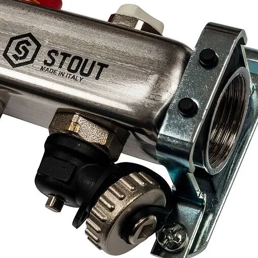 Группа коллекторная с расходомерами 5 отводов 1&quot;в/в x ¾&quot;ек Stout SMS-0927-000005