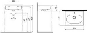 Раковина Bien Ferra белый FELK060B1FD1W5000 Раковина Bien Ferra белый FELK060B1FD1W5000, 2