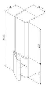 Шкаф-пенал подвесной Am.Pm Sensation 40 L орех M30CHL0406NF Шкаф-пенал подвесной Am.Pm Sensation 40 L орех M30CHL0406NF, 2
