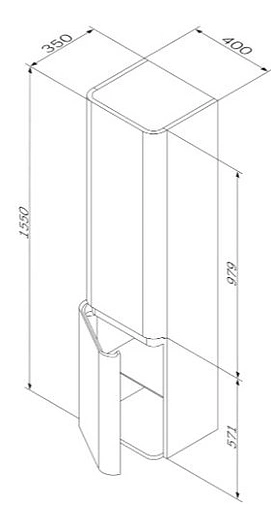 Шкаф-пенал подвесной Am.Pm Sensation 40 L орех M30CHL0406NF