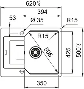 Мойка кухонная Franke Urban UBG 611-62 серый камень 114.0595.331 Мойка кухонная Franke Urban UBG 611-62 серый камень 114.0595.331, 2