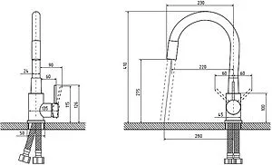 Смеситель для кухни с подключением к фильтру Osgard Gron Gala чёрный матовый 87283, 2