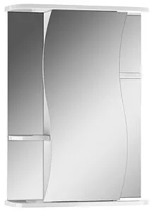 Шкаф-зеркало Айсберг Волна 2-50 L белый DA1036HZ, 1