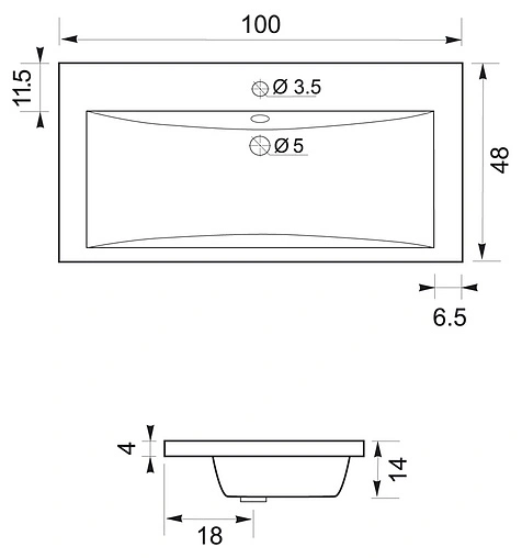 Раковина Aquanet Нота 100 белый 00284116