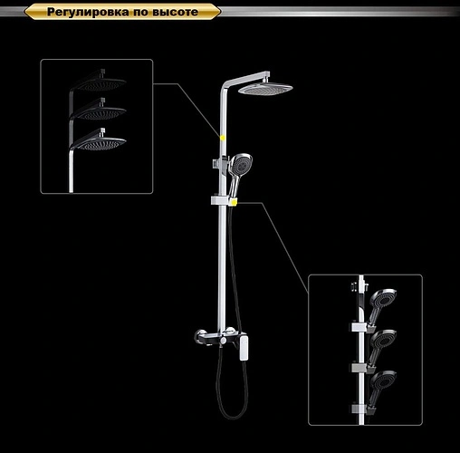 Душевая система со смесителем для ванны D&amp;K Berlin.Technische чёрный/хром DA1433715A02