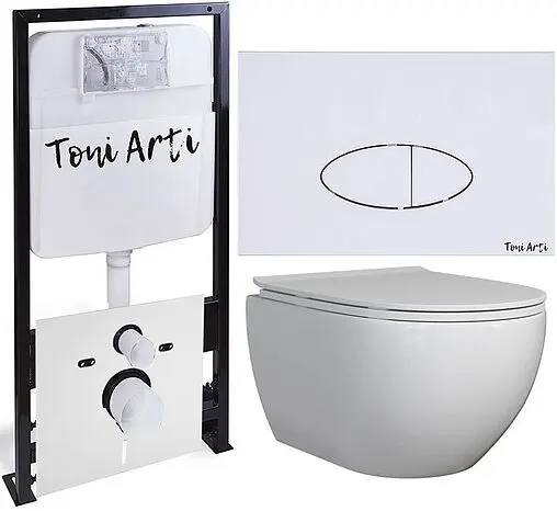 Комплект 6 в 1 Toni Arti Baglio TA-01+TA-BO4936+TA-0052 с кнопкой Freto TA-0052 белый глянцевый