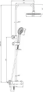 Душевая система с термостатом для душа Damixa Akita хром 409111000, 2