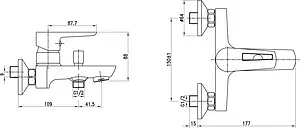Смеситель для ванны BelBagno Rowena хром ROW-VASM-CRM Смеситель для ванны BelBagno Rowena хром ROW-VASM-CRM, 2