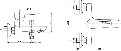 Смеситель для ванны BelBagno Rowena хром ROW-VASM-CRM