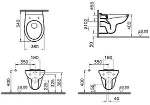 Комплект 5 в 1 VitrA Normus L-box 9773B003-7207 с кнопкой белый глянцевый Комплект 5 в 1 VitrA Normus L-box 9773B003-7207 с кнопкой белый глянцевый, 3