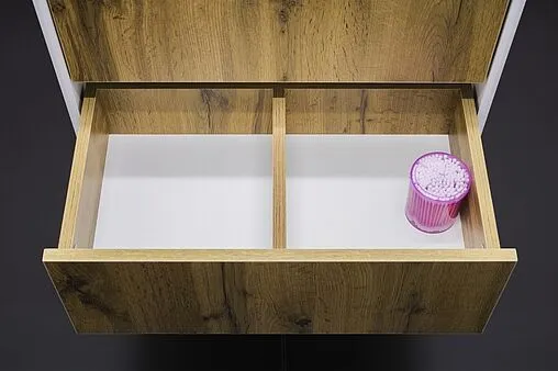 Тумба-умывальник подвесная Домино Uno 60 дуб вотан/белый DU1512T+WB.FN/Fest/60-C/WHT.G/S1