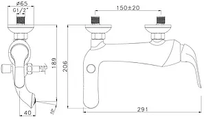 Смеситель для ванны Lemark Swan чёрный матовый/золото LM5402BG Смеситель для ванны Lemark Swan чёрный матовый/золото LM5402BG, 2