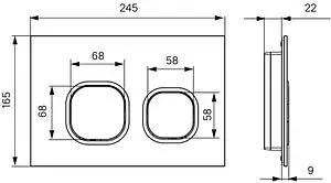 Клавиша смыва для унитаза IDDIS Uniglass UNG01BCi77 стекло/черный, кольца/хром глянцевый Клавиша смыва для унитаза IDDIS Uniglass UNG01BCi77 стекло/черный, кольца/хром глянцевый, 2