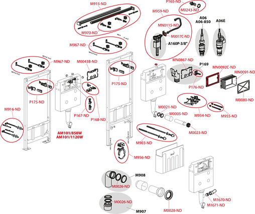 Инсталляция для подвесного унитаза AlcaPlast Jadromodul AM102/1000