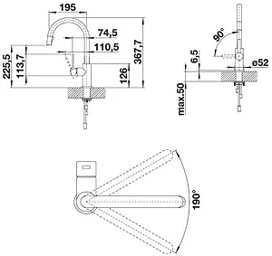 Смеситель для кухни с выдвижным изливом Blanco Candor-S нержавеющая сталь 523121, 2