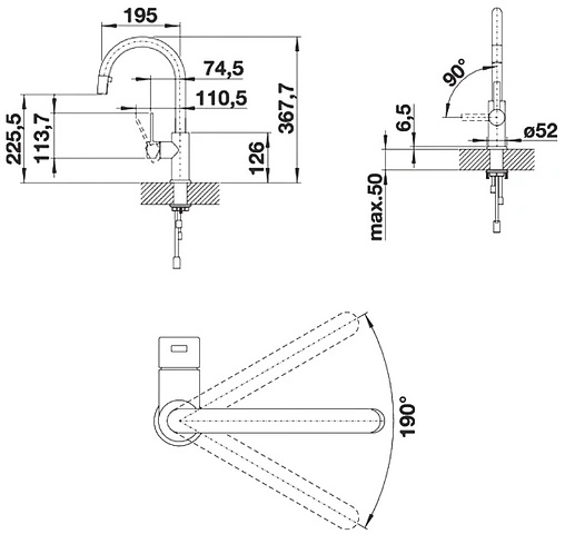 Смеситель для кухни с выдвижным изливом Blanco Candor-S нержавеющая сталь 523121