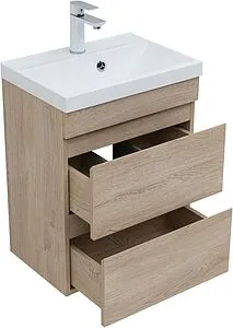 Тумба-умывальник подвесная Aquanet Нота New 50 дуб светлый 00334196+00204095 Тумба-умывальник подвесная Aquanet Нота New 50 дуб светлый 00334196+00204095, 4