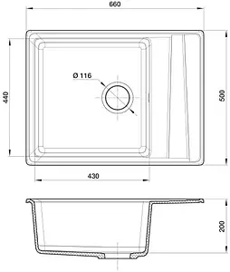 Мойка кухонная GranFest Level LV-660L песочный Мойка кухонная GranFest Level LV-660L песочный, 2