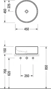 Раковина Serel 45 белый 2052 Раковина Serel 45 белый 2052, 2