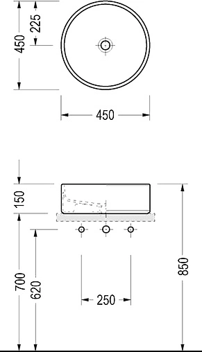 Раковина Serel 45 белый 2052 Раковина Serel 45 белый 2052