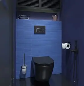 Клавиша смыва для унитаза IDDIS Unifix UNI04BCi77 кнопки/хром, рамка/черный матовый, 4