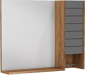 Шкаф-зеркало ISVEA Aristo 80 орех/антрацит 21RS2062080I Шкаф-зеркало ISVEA Aristo 80 орех/антрацит 21RS2062080I, 1