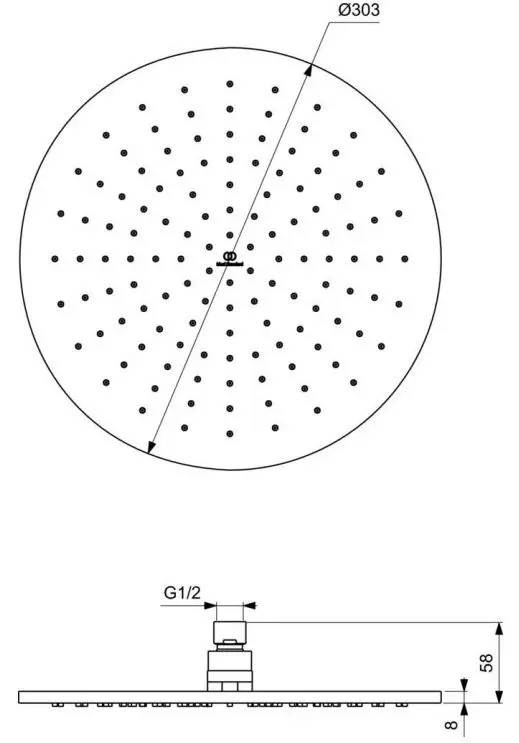 Лейка верхнего душа Ideal Standard IdealRain чёрный матовый A5803XG, 2
