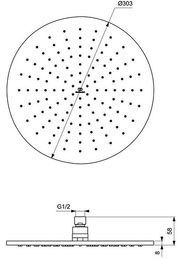 Лейка верхнего душа Ideal Standard IdealRain чёрный матовый A5803XG