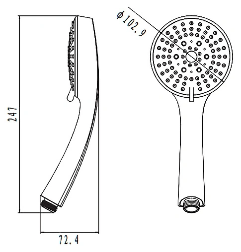 Лейка ручного душа Damixa Contour хром 760200500