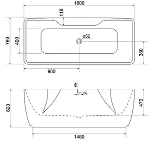 Ванна акриловая отдельностоящая BelBagno 180x76 BB110-180-76 Ванна акриловая отдельностоящая BelBagno 180x76 BB110-180-76, 2