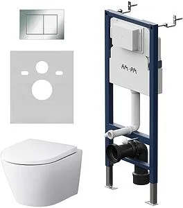 Комплект 6 в 1 Am.Pm Sense FlashClean IS90251.741701 с кнопкой хром глянцевый, 3