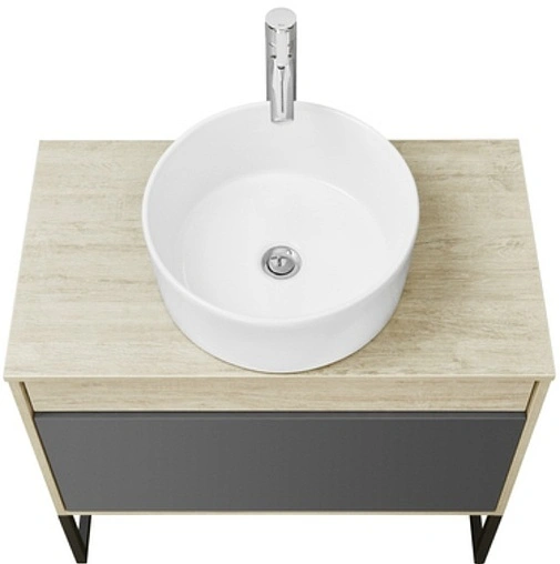 Тумба-умывальник подвесная Aquaton Лофт Урбан 80 графит/орегон 1A2476K3LQX60