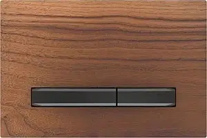Клавиша смыва для унитаза Geberit Sigma 50 115.671.JX.2 кнопки/черный глянцевый, рамка/черный орех Клавиша смыва для унитаза Geberit Sigma 50 115.671.JX.2 кнопки/черный глянцевый, рамка/черный орех, 1