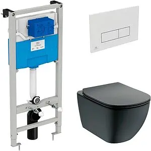 Комплект 5 в 1 Ideal Standard Tesi AquaBlade T3868V3/121AC с кнопкой белый матовый, 1