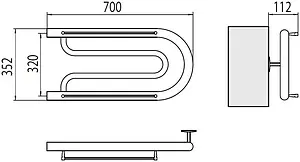 Полотенцесушитель водяной Terminus Фокстрот 1&quot; БШ 320х700 полированная сталь 4620768881534, 2