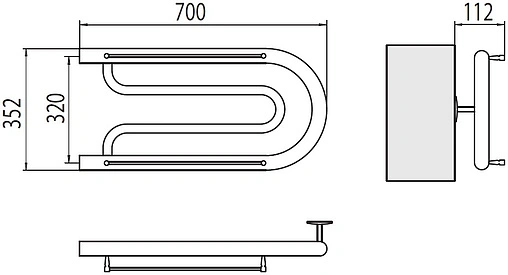 Полотенцесушитель водяной Terminus Фокстрот 1&quot; БШ 320х700 полированная сталь 4620768881534