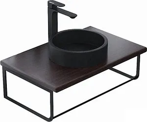 Консоль с умывальником подвесная Uperwood UPD Tanos 70 бук тёмный/чёрный матовый 2910210404 Консоль с умывальником подвесная Uperwood UPD Tanos 70 бук тёмный/чёрный матовый 2910210404, 1