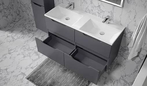 Тумба под умывальник подвесная Raval Wector 120 антрацит Wct.01.120/P/A/MD