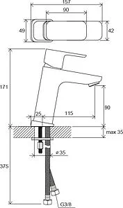 Смеситель для раковины Ravak 10° Free хром X070129, 2
