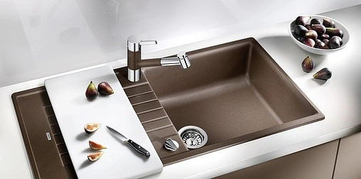 Смеситель для кухни с выдвижным изливом Blanco Tivo-s кофе 517618