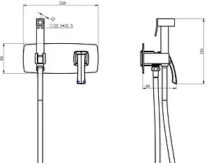 Гигиенический душ со смесителем Lemark Nubira чёрная бронза LM6219ORB Гигиенический душ со смесителем Lemark Nubira чёрная бронза LM6219ORB, 2