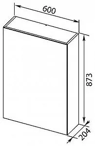 Шкаф-зеркало Aquanet Нью-Йорк 60 L орех 00203951 Шкаф-зеркало Aquanet Нью-Йорк 60 L орех 00203951, 2