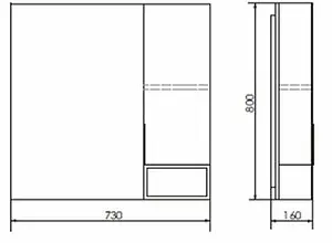 Шкаф-зеркало Comforty Штутгарт 75 дуб тёмно-коричневый/чёрный 00004151037CF, 2