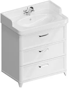 Тумба-умывальник подвесная Kerama Marazzi Pompei 80 белый PO.N.80.3\WHT+PO.wb.80 Тумба-умывальник подвесная Kerama Marazzi Pompei 80 белый PO.N.80.3\WHT+PO.wb.80, 1